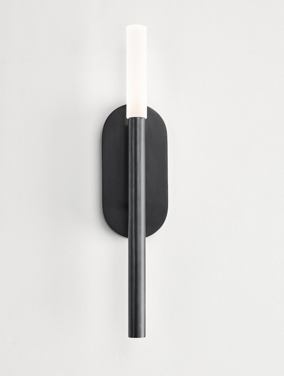 Rousseau Medium Bath Sconce in Bronze with Etched Crystal