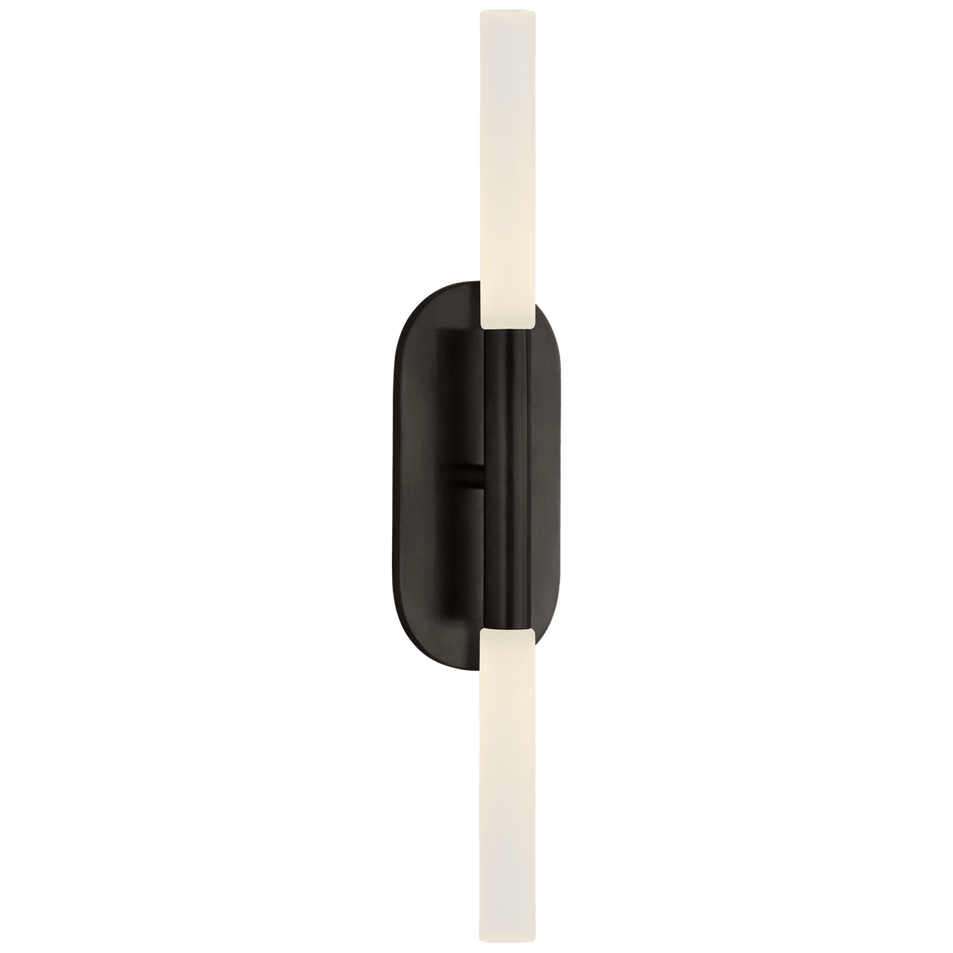 Rousseau Medium Vanity Sconce in Bronze with Etched Crystal