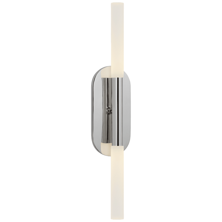 Rousseau Medium Vanity Sconce in Polished Nickel with Etched Crystal