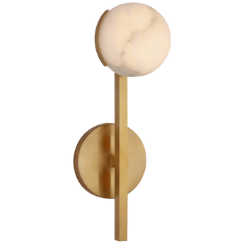 Pedra Petite Tail Sconce in Antique-Burnished Brass with Alabaster