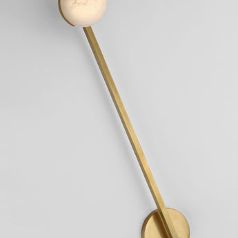 Pedra 26" Single Sconce in Antique-Burnished Brass with Alabaster