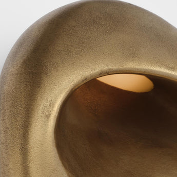 Esculpa 14" Rounded Wall Light in Museum Brass