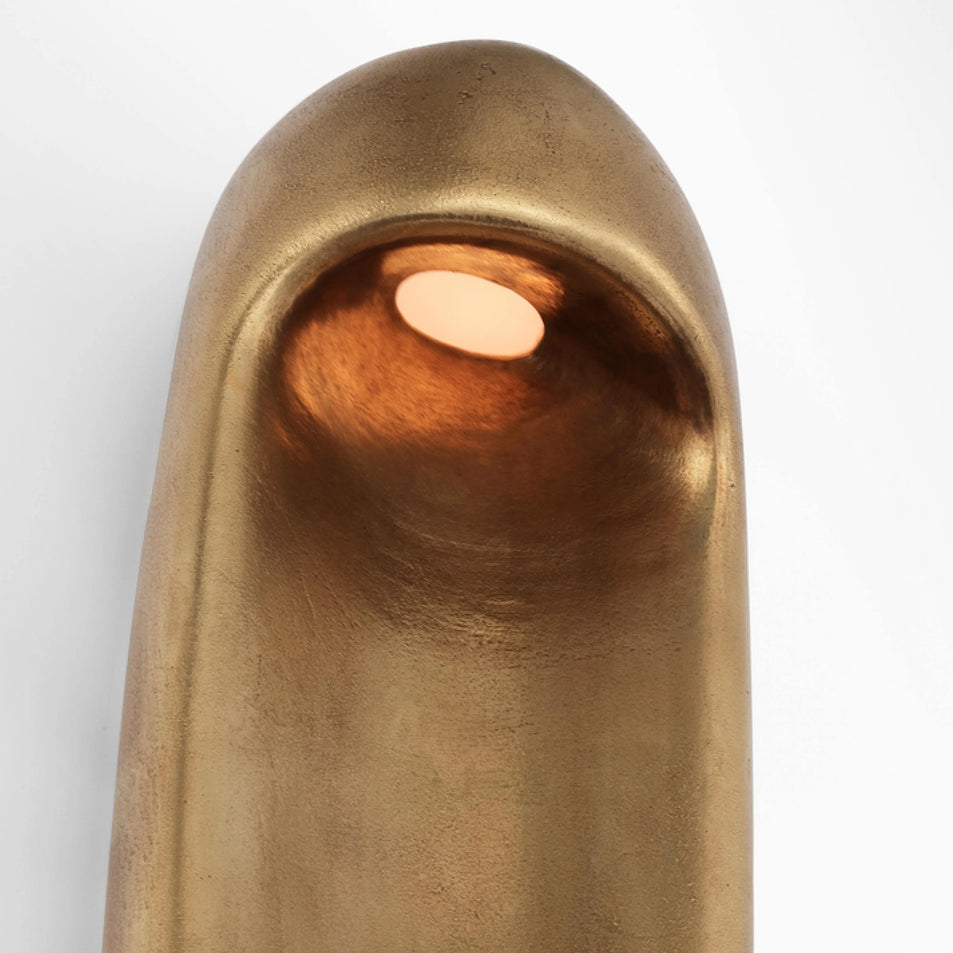 Esculpa 18" Elongated Wall Light, a premium Decorative light by Visual Comfort & Co. Close - up image of its design.