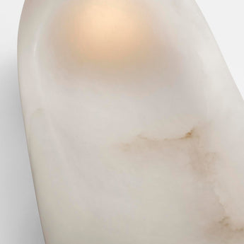 Esculpa 18" Elongated Wall Light in Alabaster and Antique-Burnished Brass