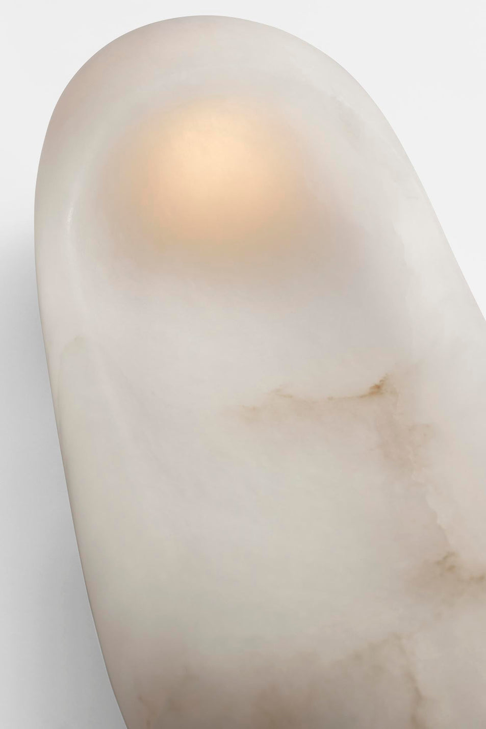 Esculpa 18" Elongated Wall Light in Alabaster and Antique-Burnished Brass