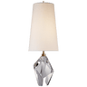 Halcyon Accent Table Lamp in Quartz with Antique Brass Shade