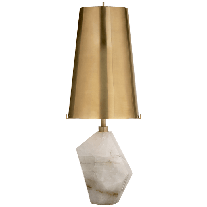 Halcyon Accent Table Lamp in Alabaster with Linen Shade