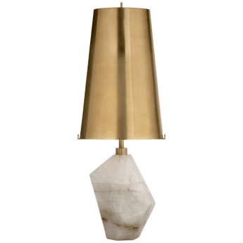 Halcyon Accent Table Lamp in Alabaster with Linen Shade