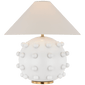 Linden Medium Orb Table Lamp in Plaster White with Linen Shade