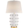 Linden Medium Lamp in Plaster White with Linen Shade