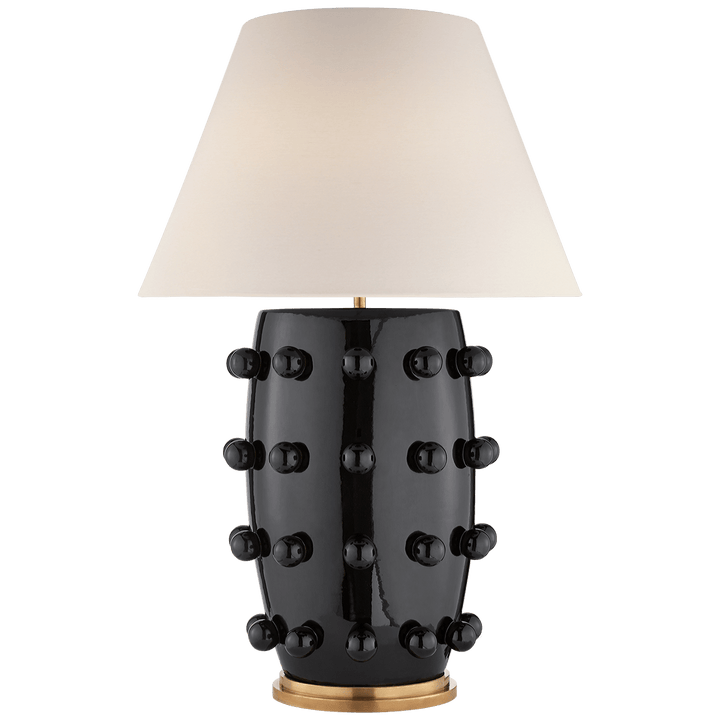 Linden Table Lamp in Black with Linen Shade