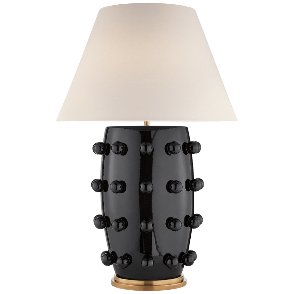 Linden Table Lamp in Black with Linen Shade