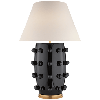 Linden Table Lamp in Black with Linen Shade