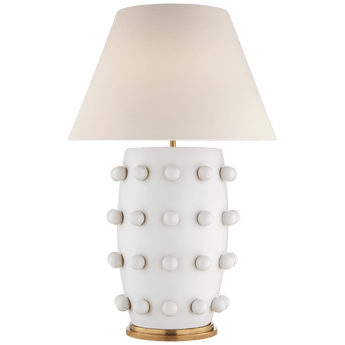 Linden Table Lamp in Plaster White with Linen Shade