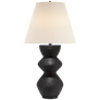 Utopia Table Lamp in Aged Iron with Linen Shade