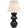 Utopia Table Lamp in Aged Iron with Linen Shade