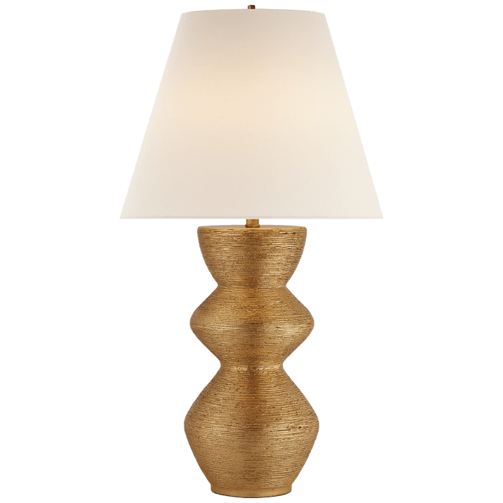 Utopia Table Lamp in Gild with Linen Shade