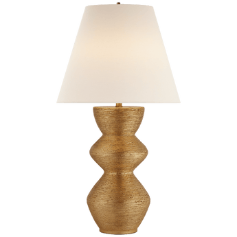 Utopia Table Lamp in Gild with Linen Shade