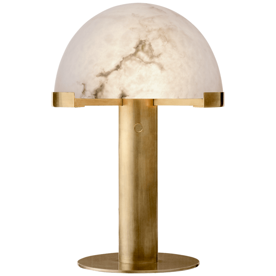 Melange Desk Lamp in Antique-Burnished Brass with Alabaster Shade