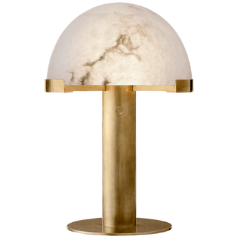 Melange Desk Lamp in Antique-Burnished Brass with Alabaster Shade