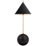 Cleo Orb Base Accent Lamp in Antique-Burnished Brass with Black Shade