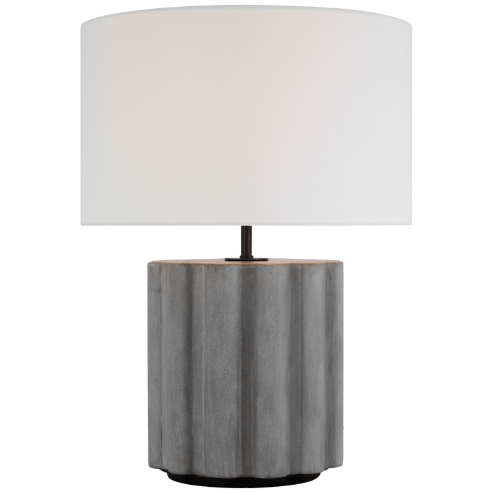 Scioto Medium Table Lamp in Oyster Stained Concrete with Linen Shade