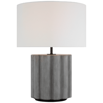 Scioto Medium Table Lamp in Oyster Stained Concrete with Linen Shade