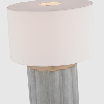 Scioto Medium Table Lamp in Oyster Stained Concrete with Linen Shade