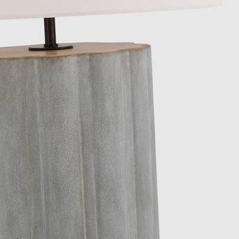 Scioto Medium Table Lamp in Oyster Stained Concrete with Linen Shade