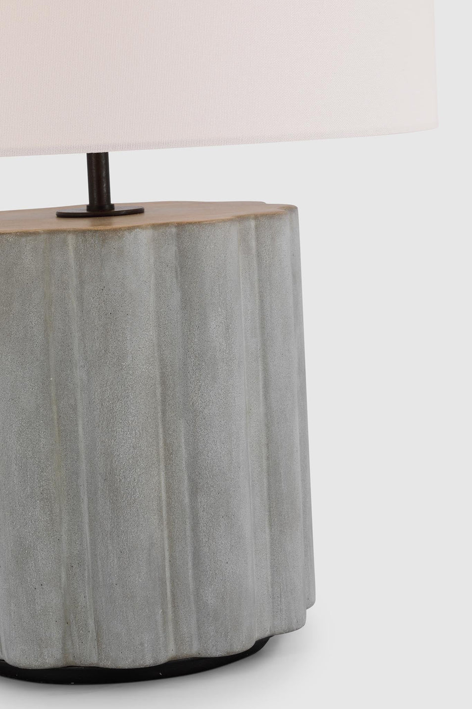 Scioto Medium Table Lamp in Oyster Stained Concrete with Linen Shade