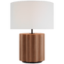 Scioto Medium Table Lamp in Terracotta Stained Concrete with Linen Shade