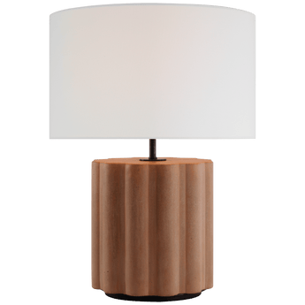 Scioto Medium Table Lamp in Terracotta Stained Concrete with Linen Shade