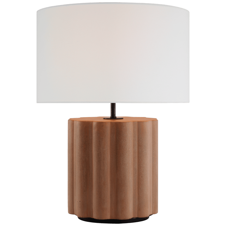 Scioto Medium Table Lamp in Terracotta Stained Concrete with Linen Shade