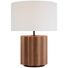 Scioto Medium Table Lamp in Terracotta Stained Concrete with Linen Shade