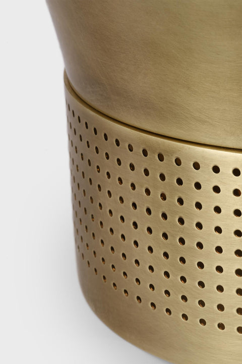 Precision Accent Table Lantern in Antique-Burnished Brass with White Glass