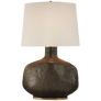 Beton Large Table Lamp in Crystal Bronze Ceramic with Linen Shade