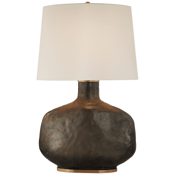 Beton Large Table Lamp in Crystal Bronze Ceramic with Linen Shade