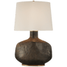 Beton Large Table Lamp in Crystal Bronze Ceramic with Linen Shade