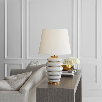 Phoebe Stacked Table Lamp, a premium Decorative light by Visual Comfort. Close - up image of its design.