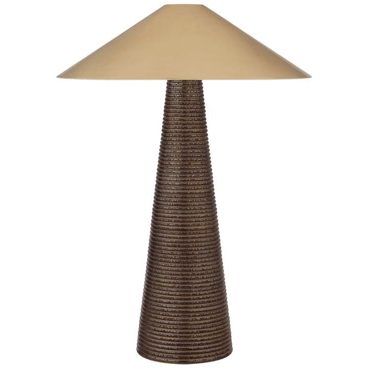 Miramar Table Lamp in Crystal Bronze with Antique-Burnished Brass Shade