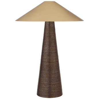 Miramar Table Lamp in Crystal Bronze with Antique-Burnished Brass Shade