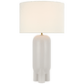 Chalon Large Table Lamp in New White with Linen Shade