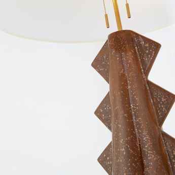 Senso Large Table Lamp in Autumn Copper with Linen Shade