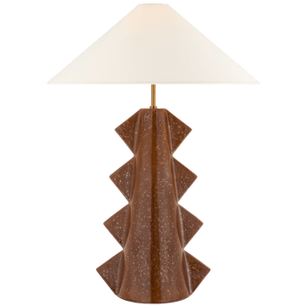 Senso Large Table Lamp in Autumn Copper with Linen Shade