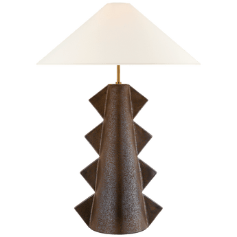 Senso Large Table Lamp in Crystal Bronze with Linen Shade