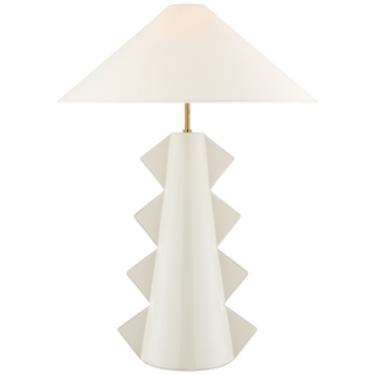 Senso Large Table Lamp in Ivory with Linen Shade