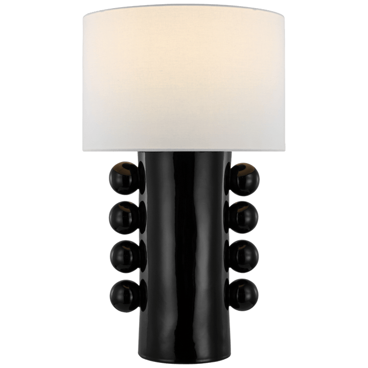 Tiglia Tall Table Lamp in Black with Linen Shade