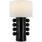 Tiglia Tall Table Lamp in Black with Linen Shade