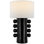 Tiglia Tall Table Lamp in Black with Linen Shade