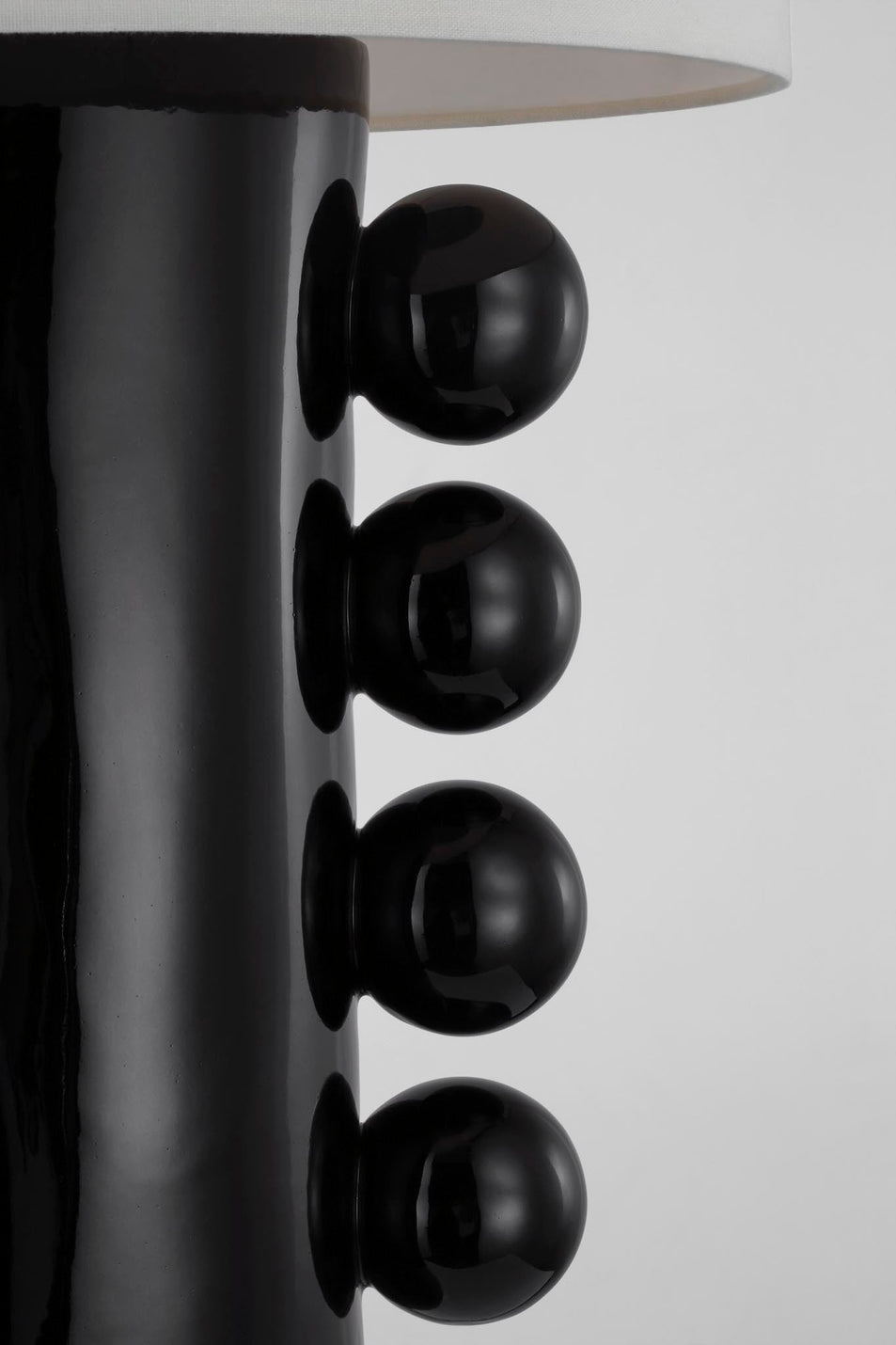 Tiglia Tall Table Lamp in Black with Linen Shade